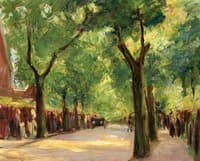 Die Grosse Seestrasse in Wannsee mit Spaziergängern