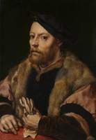 A Man Holding a Glove