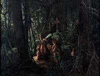Amazonian Indians Worshiping the Sun God
