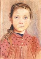 Portrait Of A Girl In A Red Dress