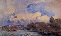 Paris, the Seine at Pont des Arts and the Institute