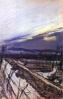 View from the studio window during the thaw