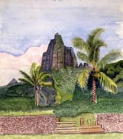 Unidentified Landscape with Two Palm Trees
