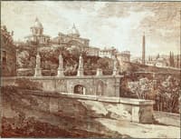 View of the Esquiline Hill and the Basilica of Sta-Maia Maggiore in Rome