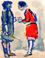 Theater Scene, Two Girls