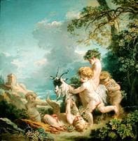Putti Playing with a Goat (square version)