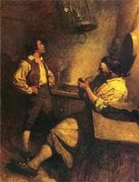 Jim Hawkins, Long John Silver and his Parrot