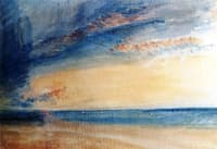 Low Sun and Clouds over a Calm Sea