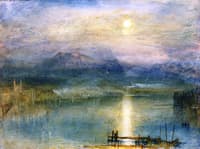 Moonlight on Lake Lucerne with the Rigi in the Distance, Switzerland