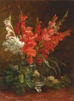 A Still Life with gladioli and roses