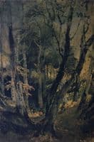 A Beech Wood with Gipsies Seated in the Middle Distance