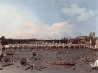 Westminster Bridge from the north on Lord Mayor's Day