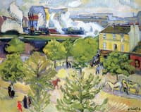 Avenue du Maine with People and Railway