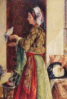 Girl with Two Caged Doves