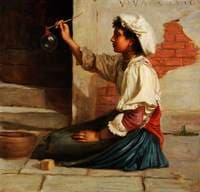 Girl Blowing Soap Bubbles