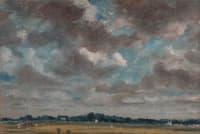 Extensive Landscape with Grey Clouds
