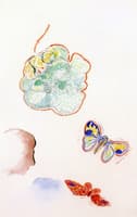 Flowers and Butterflies with Profile