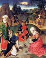 The Gathering of the Manna (upper right panel from the Altarpiece of the Holy Sacrament)