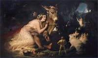 Scene from A Midsummer Night’s Dream. Titania and Bottom