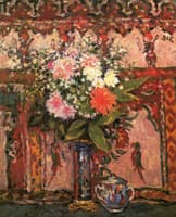 Vase of Flowers and Sugar Bowl