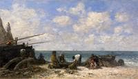 Étretat: Fishermen on the Beach
