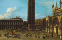 Venice:  The Piazza from the Piazzetta with the Campanile and Side of S. Marco