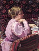 Portrait of the Wife of the Artist with a Cup of Tea