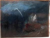 Venice, Santa Maria della Salute, Night Scene with Rockets
