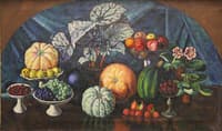 Still life with melons and pumpkins