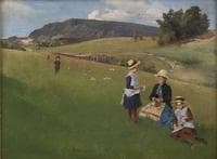 Landscape Scene With Woman And Children