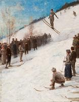 Skiing competition in Fjelkenbakken