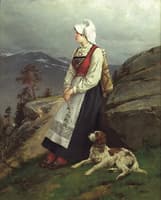 Young Woman with Dog