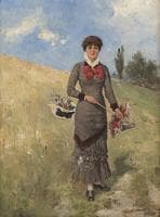 Young woman in the field of flowers