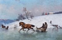Sledding on the ice
