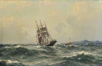 Sailing ship and pilot boat
