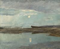 Coastal Landscape in Moonlight