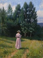 Woman Reading in Summer Landscape
