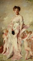 Young Woman in a Ball Gown with Putti