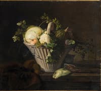 Still Life with Basket of Vegetables and Fish