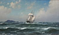 Sailing ship in the open seas