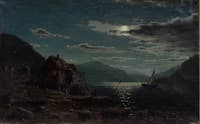 Coastal Landscape in Moonlight