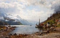 The sun breaks through the clouds, Hardanger Fjord