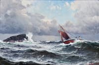 Boat in stormy seas