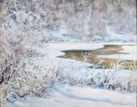 Frozen river in Gudbrandsdal