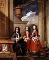 Thomas Coningsby and His Two Daughters, with the Tower of London in the Background