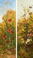 Flowers, birds and butterflies