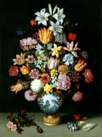 A Still Life of Flowers in a Wan-Li Vase