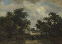A Road winding past Cottages
