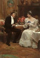 Seated Couple Having Tea