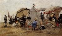 Woman and Children on the Beach at Trouville